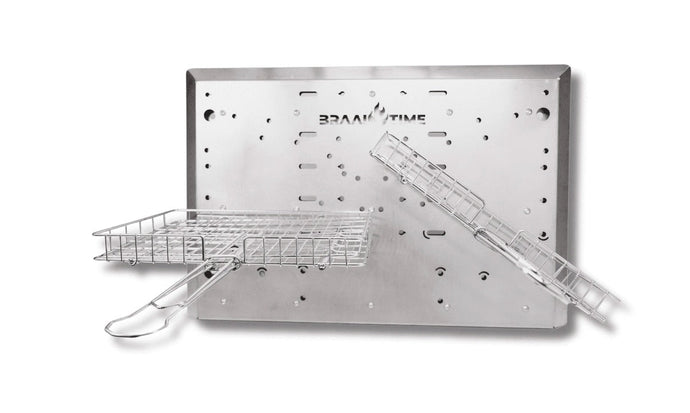 Wall Mount KS54 Braai Plate 54 hole Kit with 2 x 430SS grids (855mmx550mm)